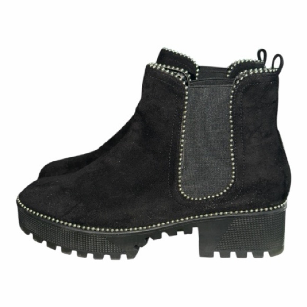 Cape Robbin Black Ankle Booties with Silver Accents Size 10 - Picture 3 of 7